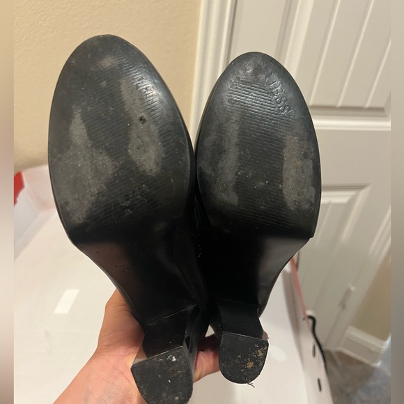 Black Guess leather over-the-knee heeled boot Size 9 - Picture 2 of 5